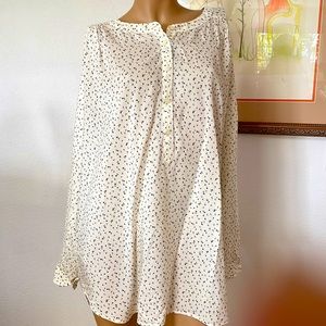 Loft Cream Black Silky Blouse XL